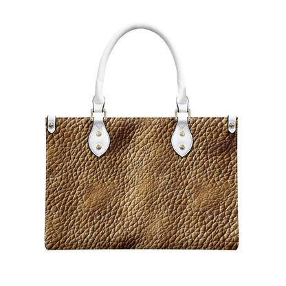 Golden Grain: Timeless Brown Leather for Women Women's PU Leather Twill Handbag