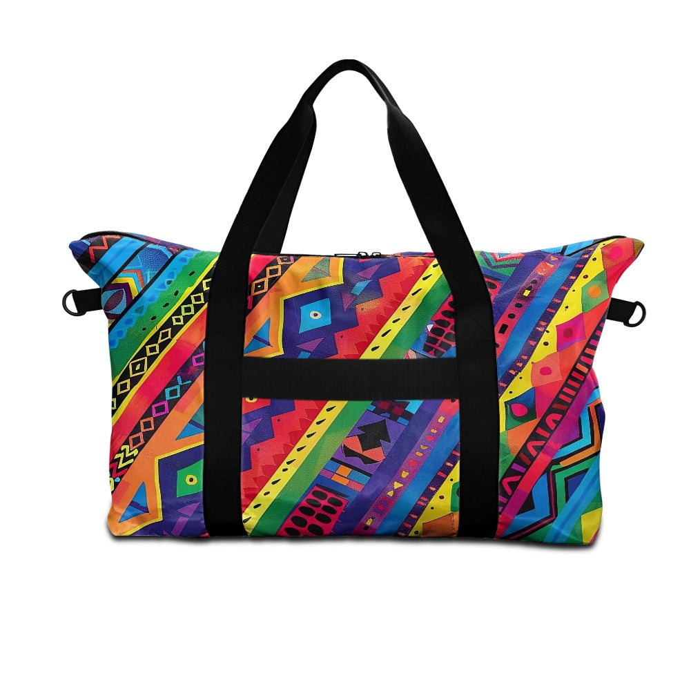 Kente cloth pattern using rainbow colors in a Native American-inspired design Lightweight luggage