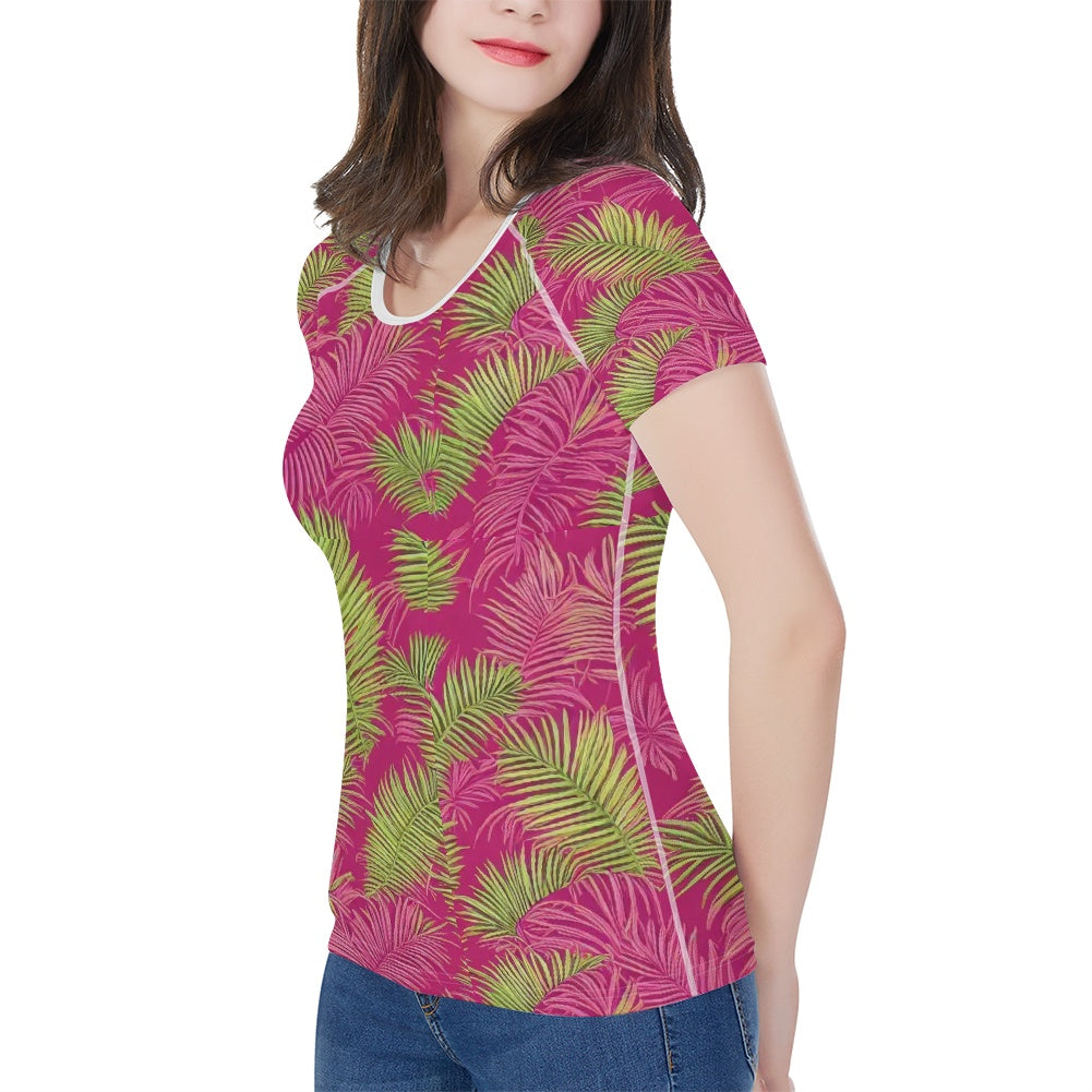 Women's round neck short sleeve T-shirt