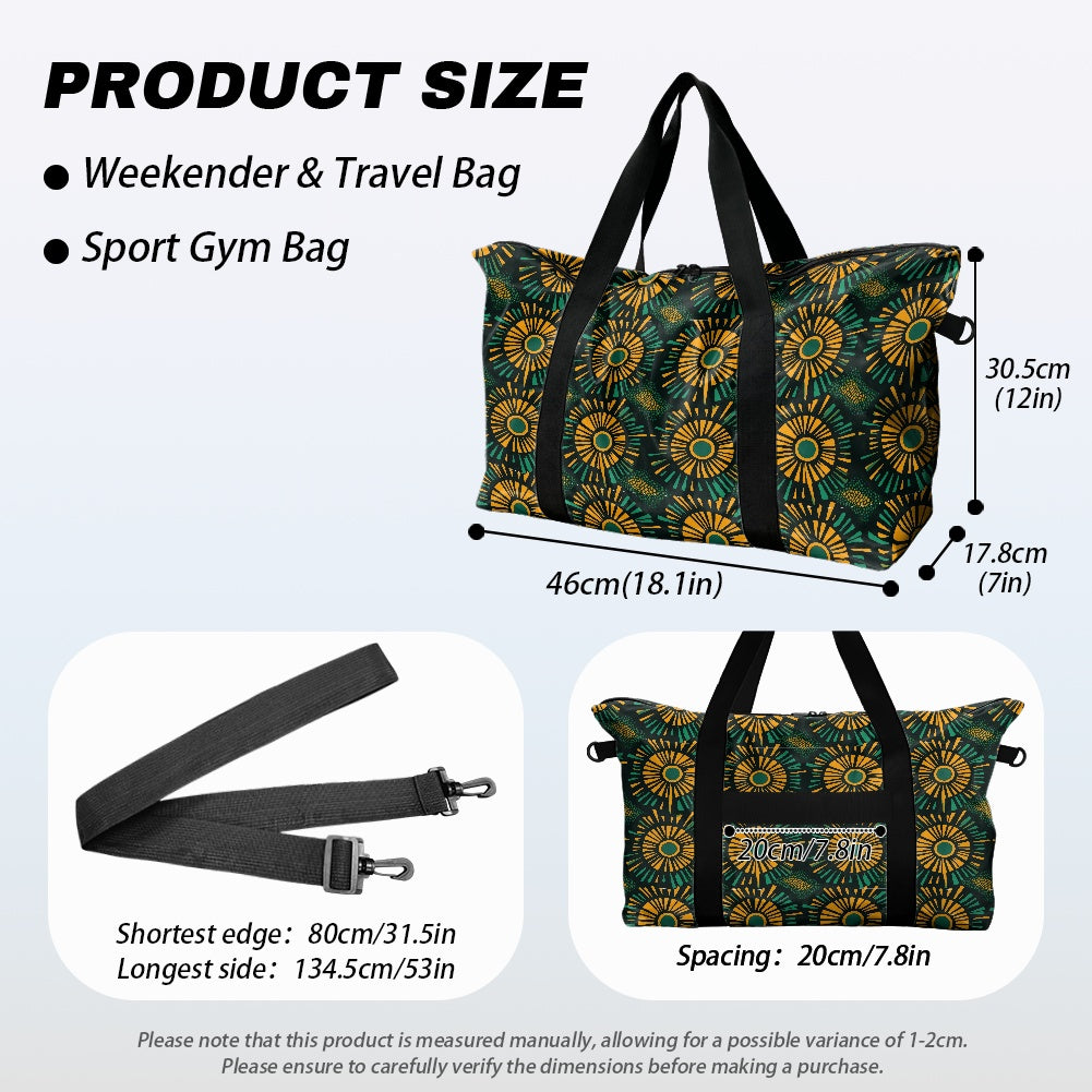 Green and Gold Kente pattern Lightweight luggage