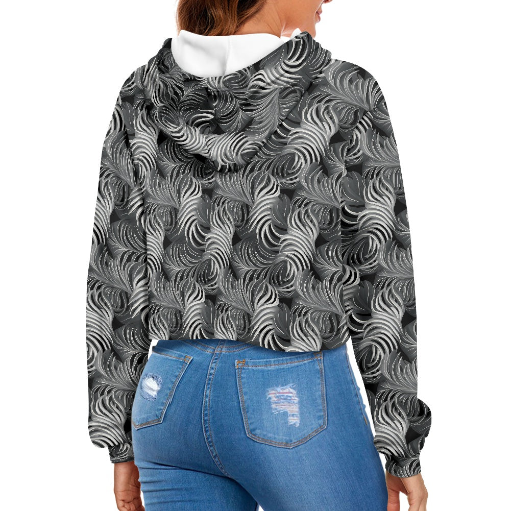 Women's midriff-baring sweatshirt - Tropical
