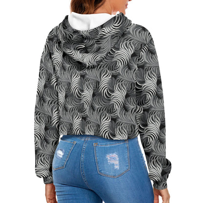 Women's midriff-baring sweatshirt - Tropical