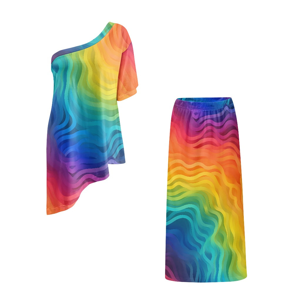 Elegant Off-Shoulder Two-Piece Dress for Women