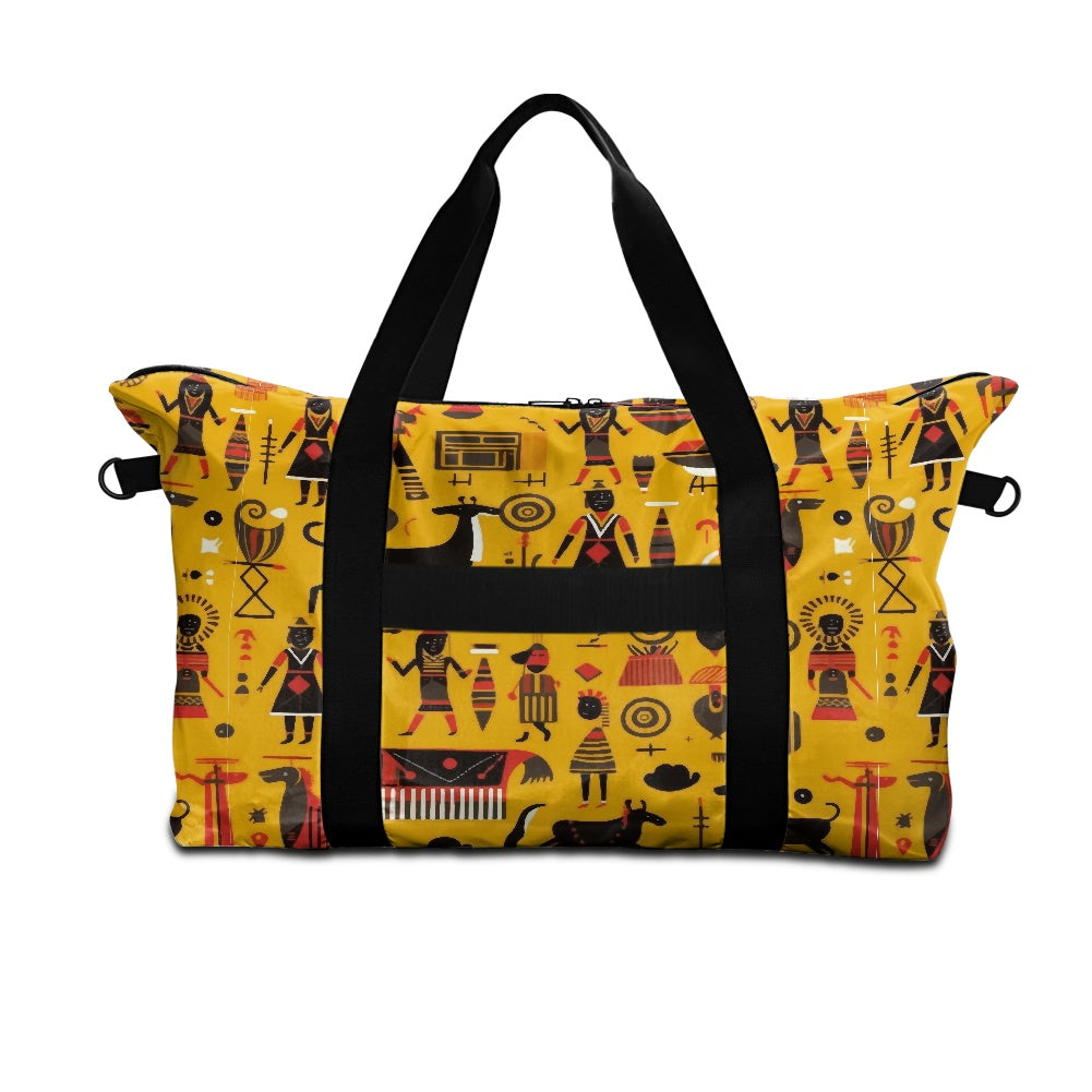 African Ethnic pattern on Yellow Lightweight luggage