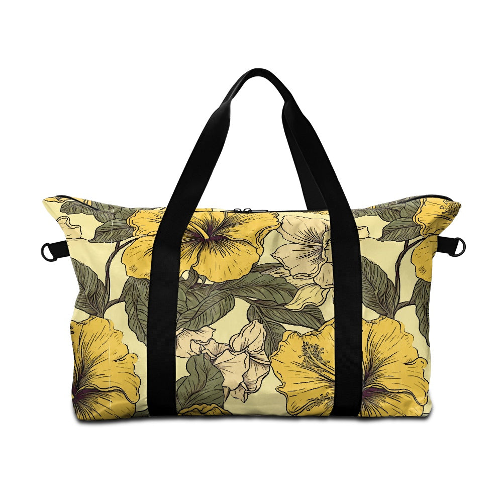 Yellow Hibiscus Lightweight luggage white ONESIZE
