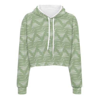 Women's midriff-baring sweatshirt - Xmas Trees white