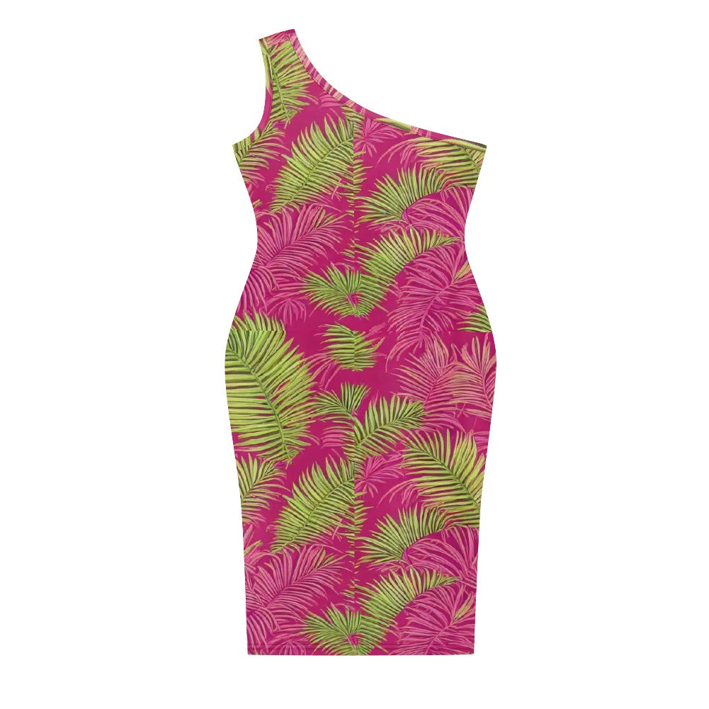 Women's one-shoulder slim dress white