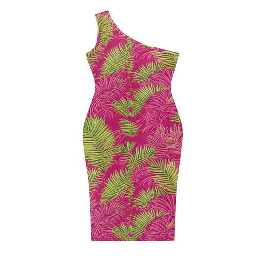 Women's one-shoulder slim dress white