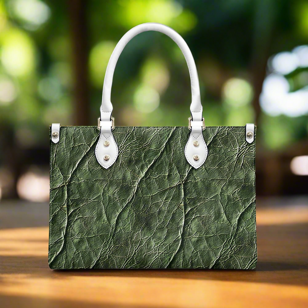 Verdant Harmony: Nature-Inspired with Modern Flair Women's PU Leather Twill Handbag