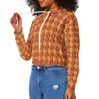Women's midriff-baring sweatshirt - Mudcloth African