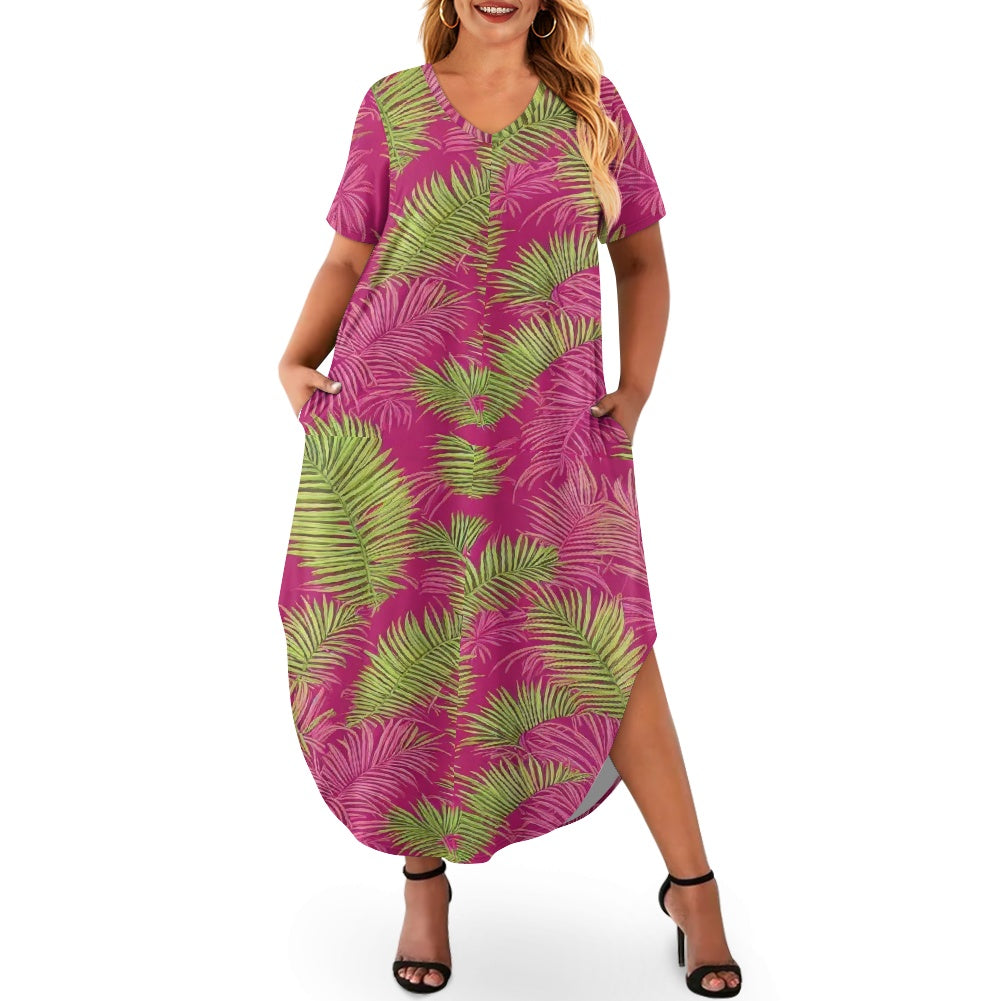 Women's short sleeve plus size dress