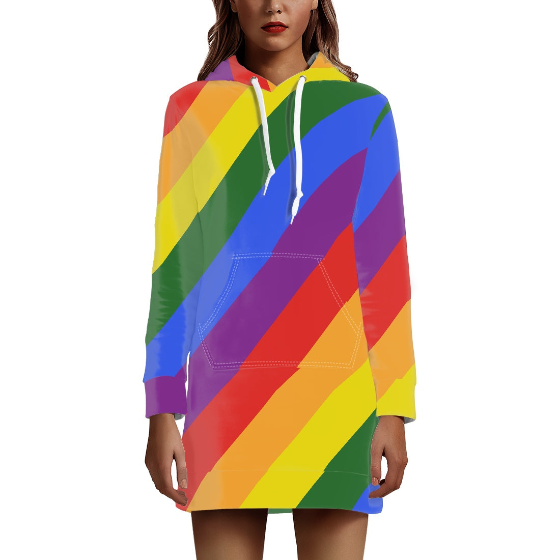 Rainbow Women's sweatshirt dress white