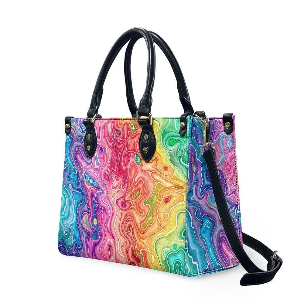 Prismatic Grace: Women’s Stylish PU Leather Twill Handbag