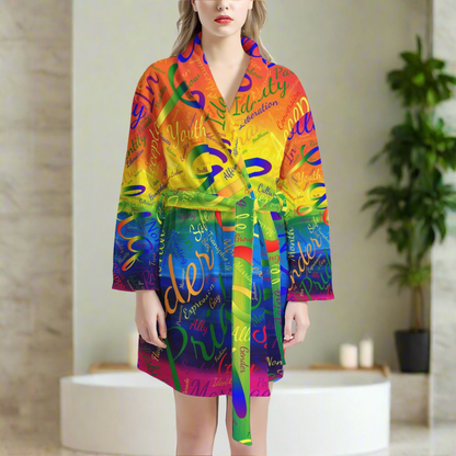 LGBTQ Word Cloud Women's Bathrobe