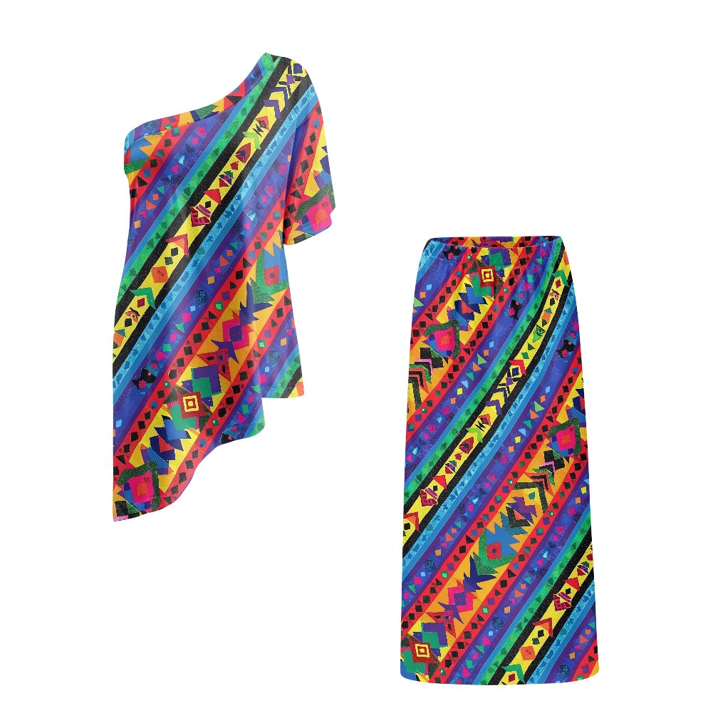 Elegant Off-Shoulder Two-Piece Dress for Women