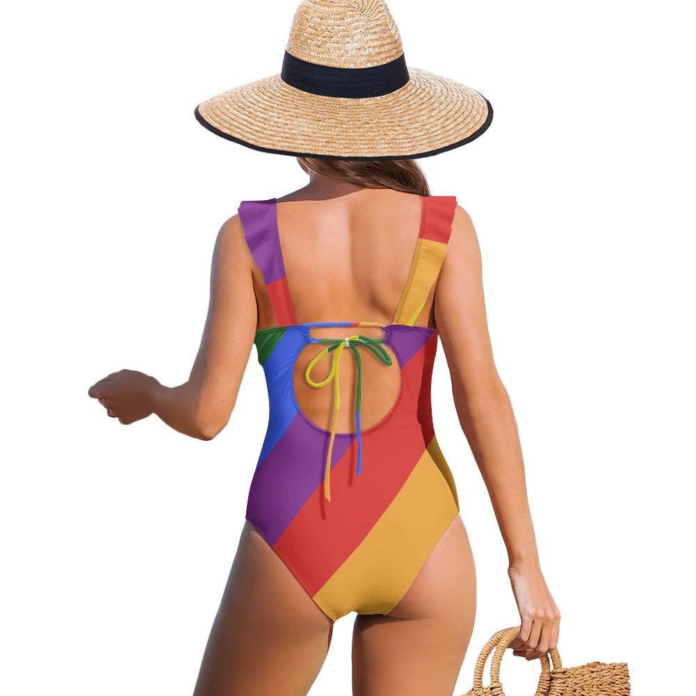 Women's Double Ruffle One-Piece Swimsuit