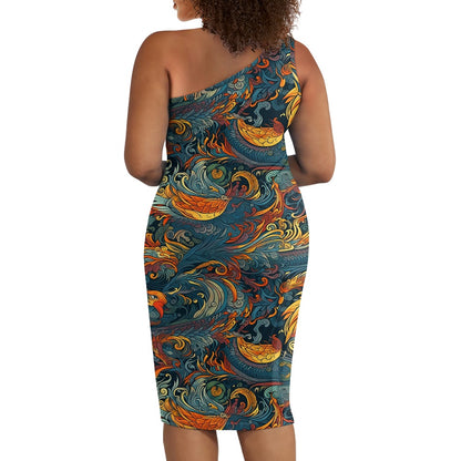 Discover Elegance: Luxtrini's One-Shoulder Slim Dress - Chinese