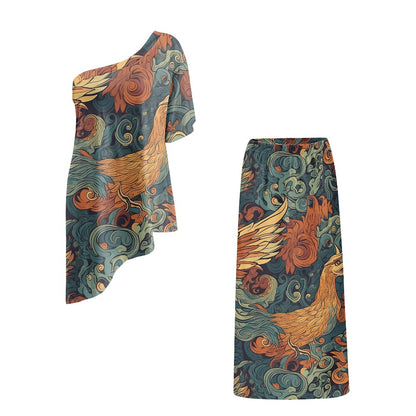 Elegant Off-Shoulder Two-Piece Dress for Women