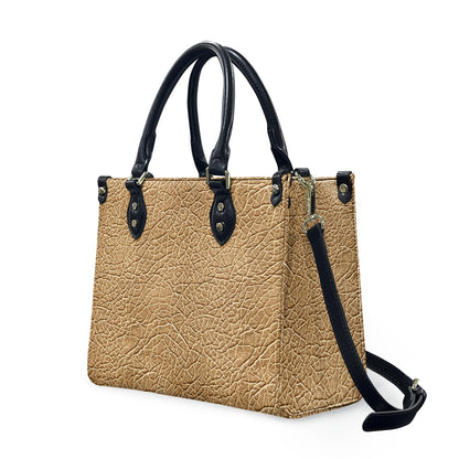 Desert Dune: Elegant Beige PU Leather Twill Handbag Women's