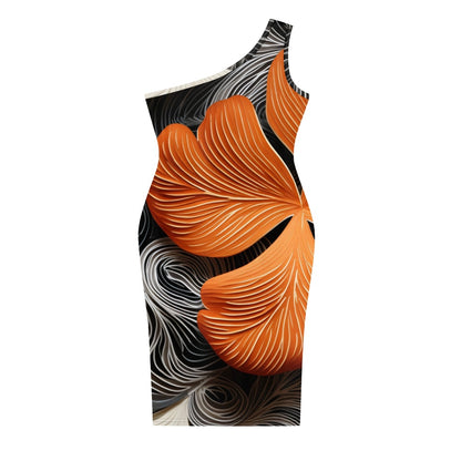 Discover Elegance: Luxtrini's One-Shoulder Slim Dress - Tropical Orange