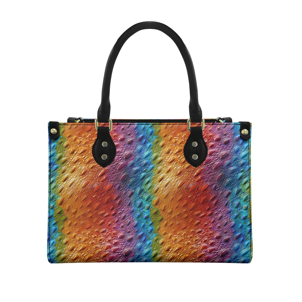 Unique Ostrich Rainbow Pride Women's PU Leather Twill Handbag