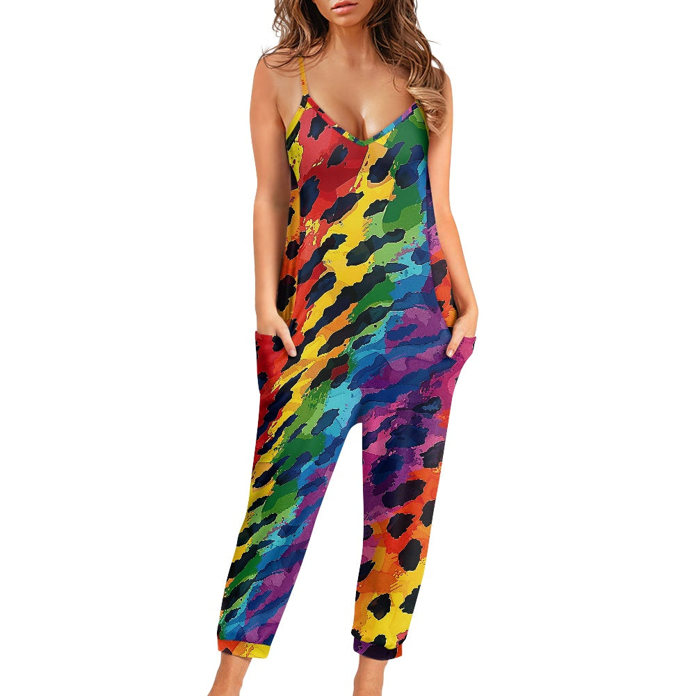 LGBTQ Animal Print Pride Rompers - Exclusive One-of-a-Kind Luxury Romper - Limited Edition, Ethically Made, and Stylishly Comfortable