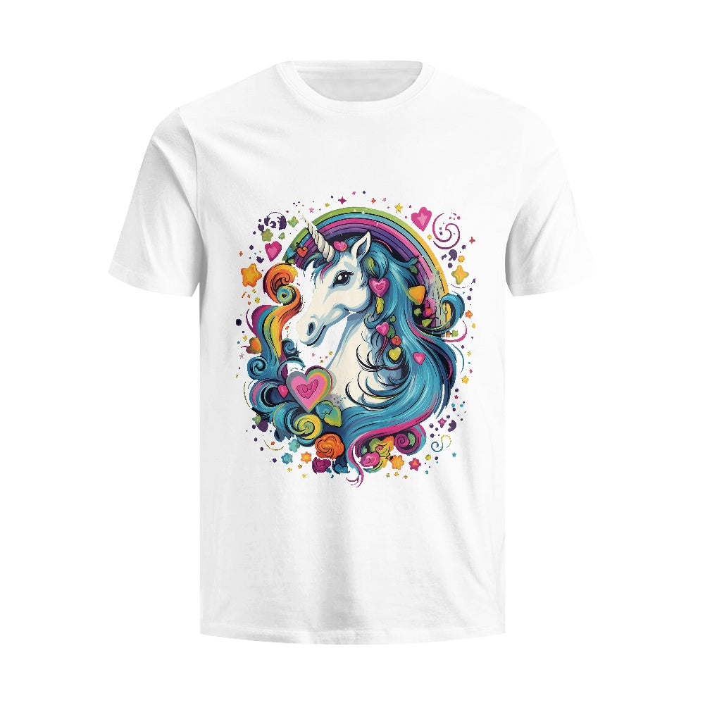 Unicorn Pure Cotton White T-Shirt – Soft, Breathable, Customizable - Unisex