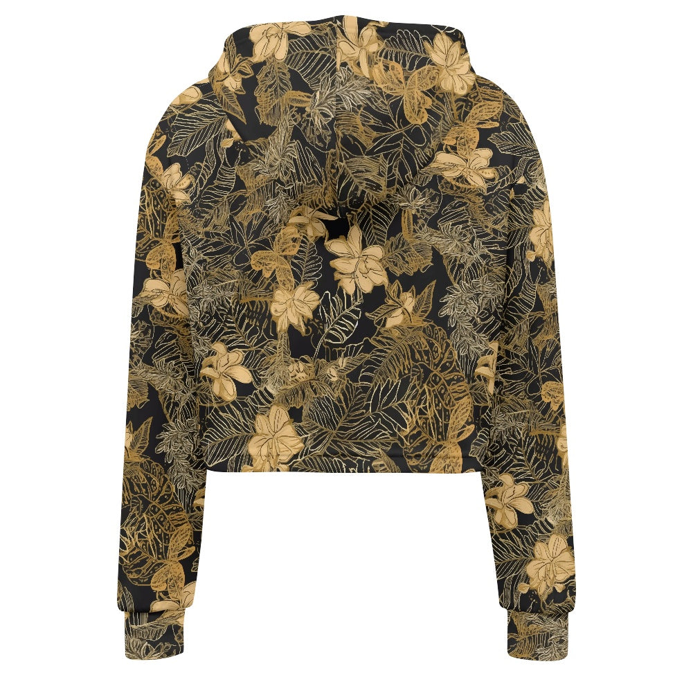Women's midriff-baring sweatshirt - Island Tropical