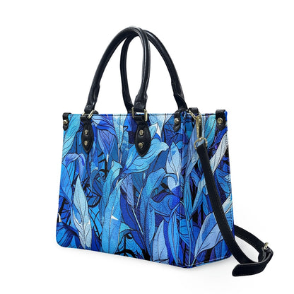 Blue Tropical Leaf Designer - Vibrant and Elegant Women's PU Leather Twill Handbag