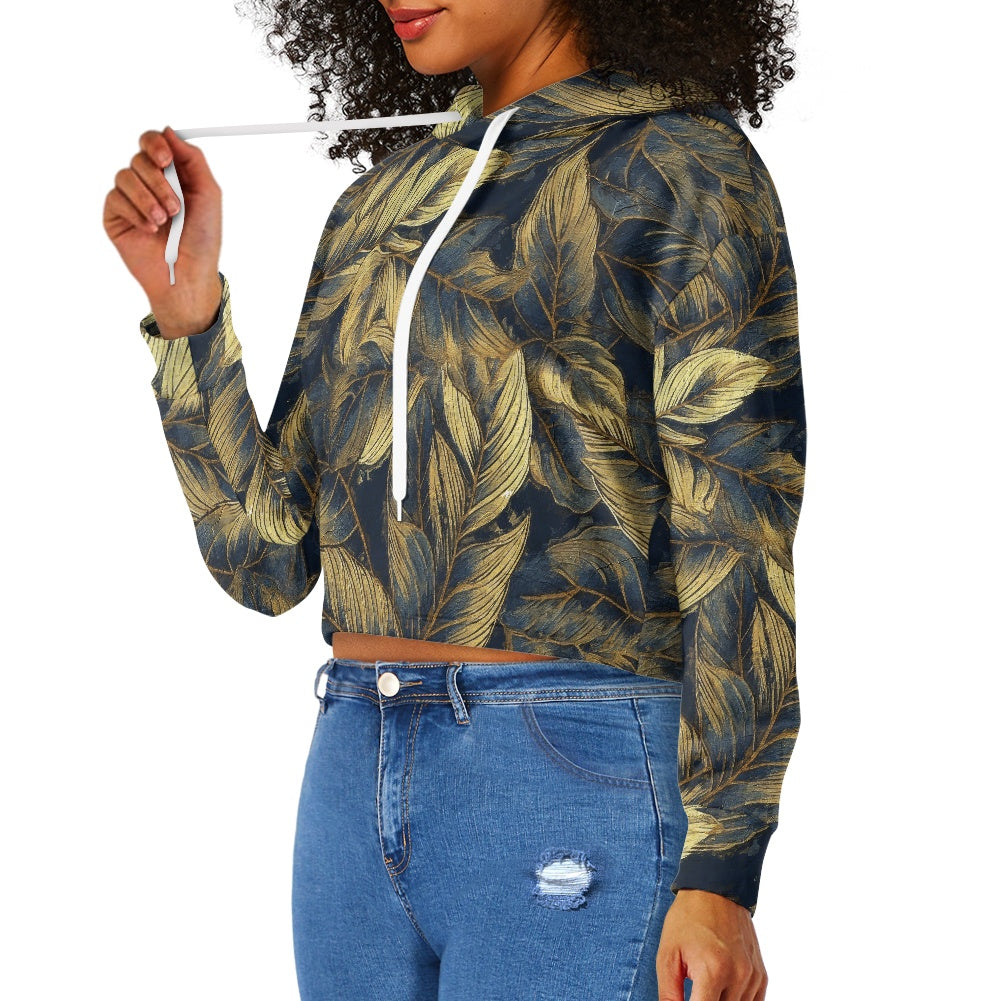 Women's midriff-baring sweatshirt - Tropical