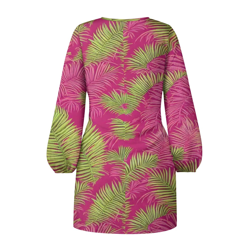 Waist Long Sleeve Tie Dress