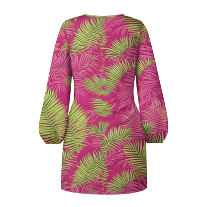 Waist Long Sleeve Tie Dress