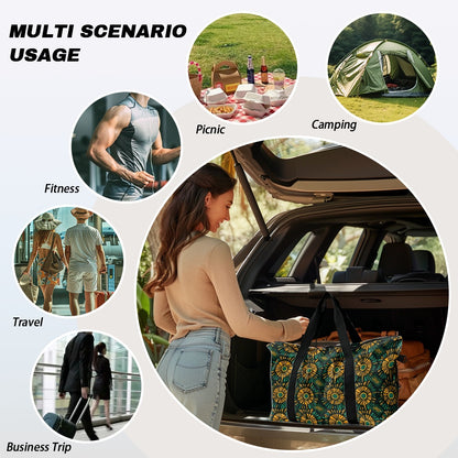 Green and Gold Kente pattern Lightweight luggage