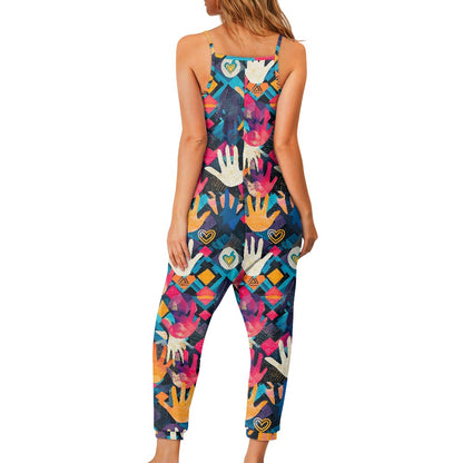 Rainbow Handprint Rompers - Exclusive One-of-a-Kind Luxury Romper - Limited Edition, Ethically Made, and Stylishly Comfortable