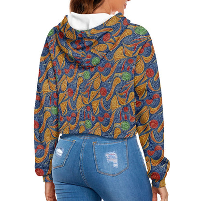 Women's midriff-baring sweatshirt - Abstract