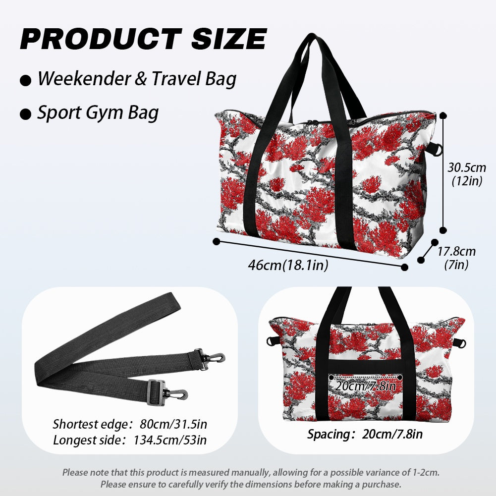 Red Floral Lightweight luggage