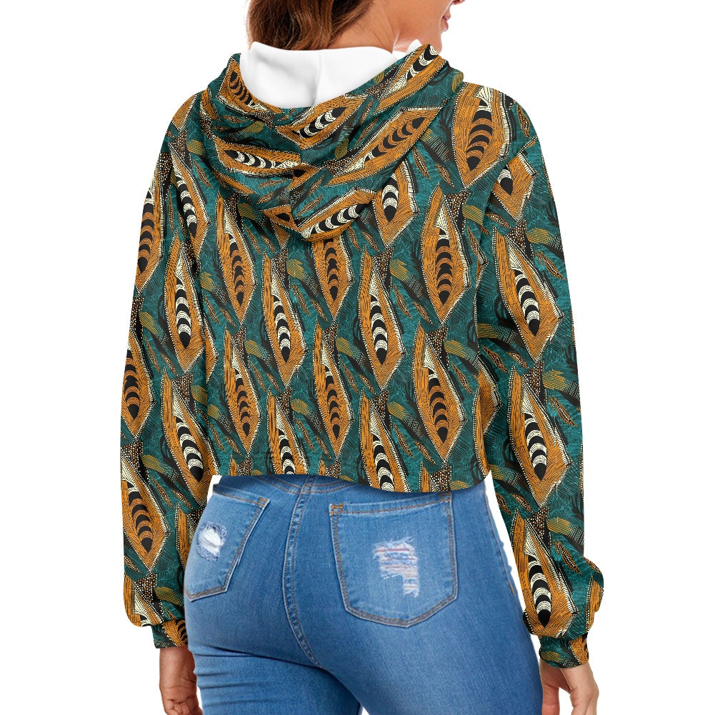 Women's midriff-baring sweatshirt - Ethnic