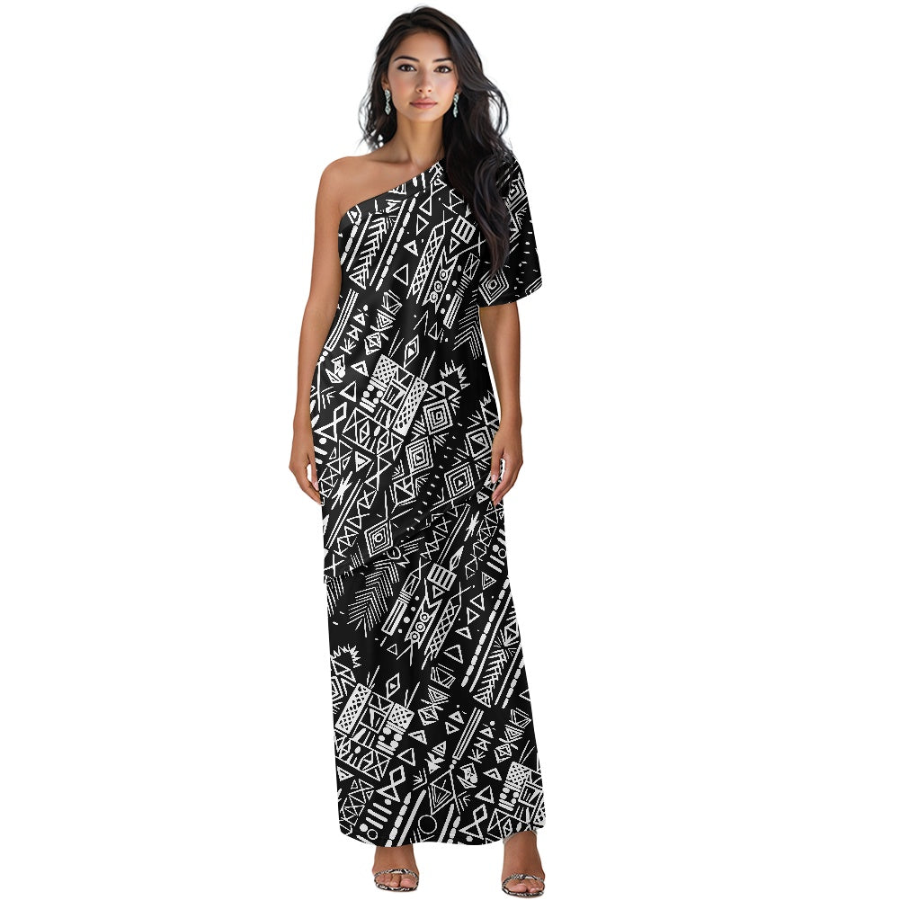 Elegant Off-Shoulder Two-Piece Dress for Women white