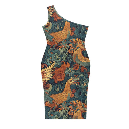 Discover Elegance: Luxtrini's One-Shoulder Slim Dress - Chinese white