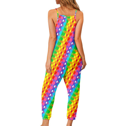Rainbow Polka Dot Pride Rompers - Exclusive One-of-a-Kind Luxury Romper - Limited Edition, Ethically Made, and Stylishly Comfortable