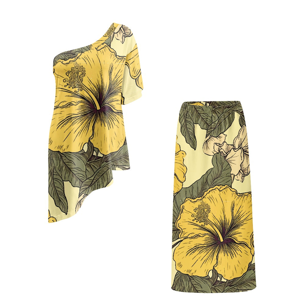 Elegant Off-Shoulder Two-Piece Dress for Women