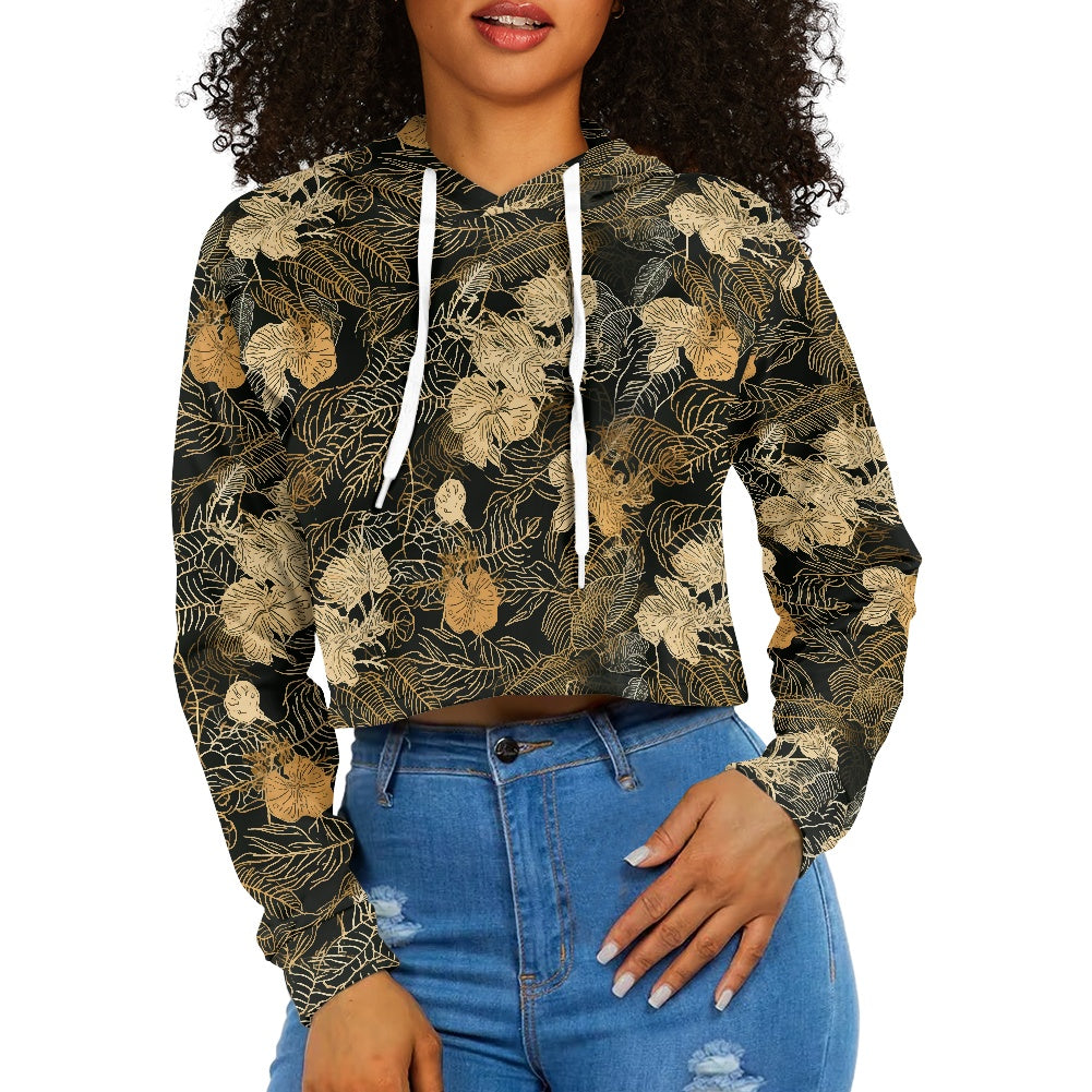 Women's midriff-baring sweatshirt - Tropical