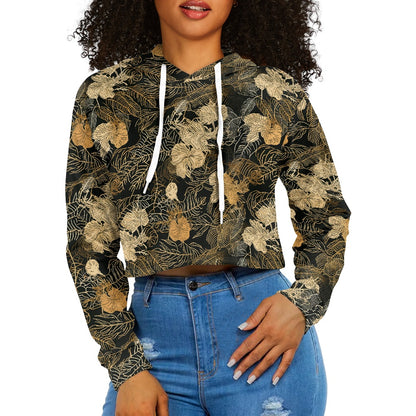 Women's midriff-baring sweatshirt - Tropical