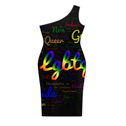 Discover Elegance: Luxtrini's One-Shoulder Slim Dress - Black LGBTQ