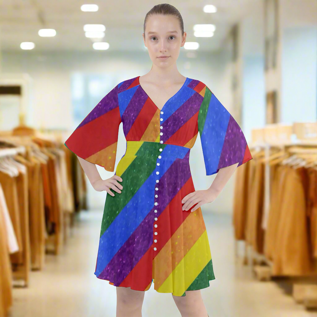 Rainbow Pride | Gay Pride | LGBTQ Pride | Boho Button Up Dress