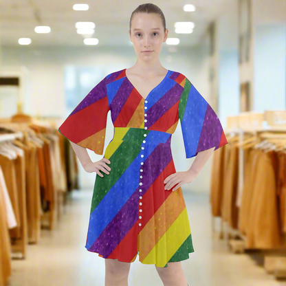 Rainbow Pride | Gay Pride | LGBTQ Pride | Boho Button Up Dress