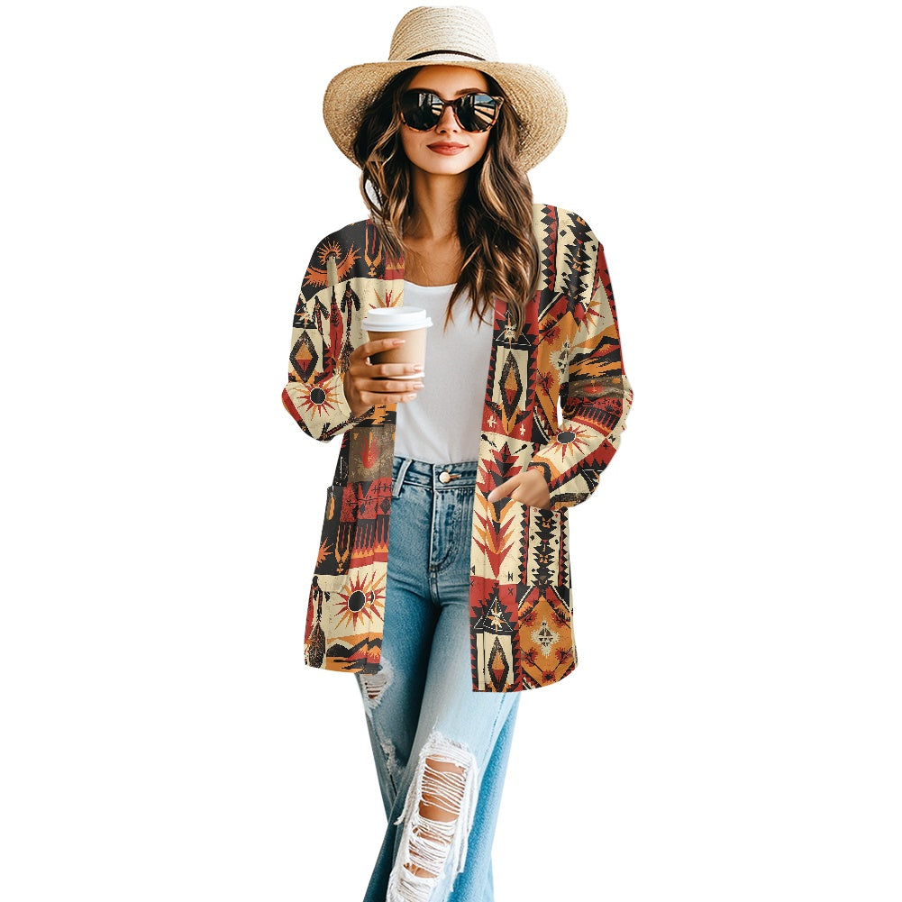 Long-sleeved cardigan jacket white