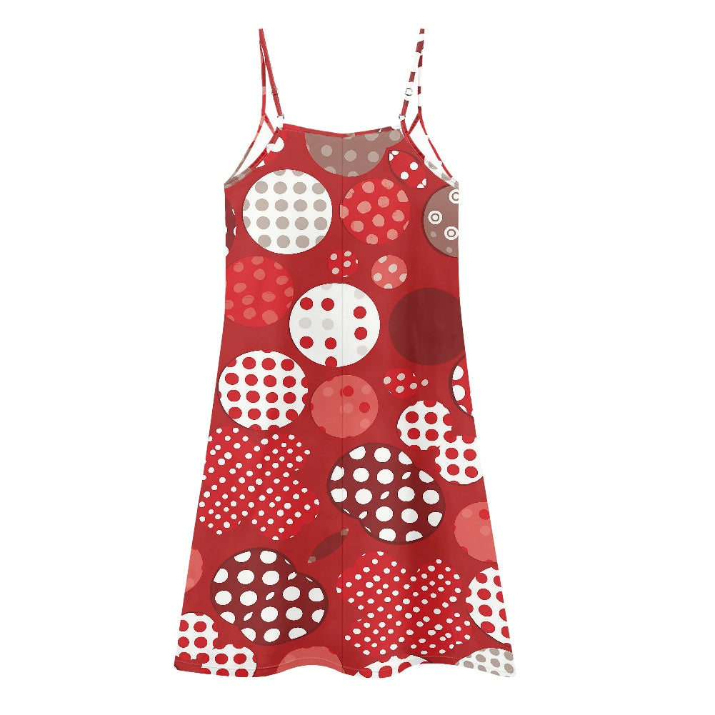 Polka Dot Strappy Maxi Dress – Soft & Flowy | Sizes XS-4XL