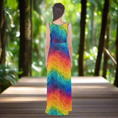 LGBTQ Rainbow Pride Empire Waist Maxi Dress