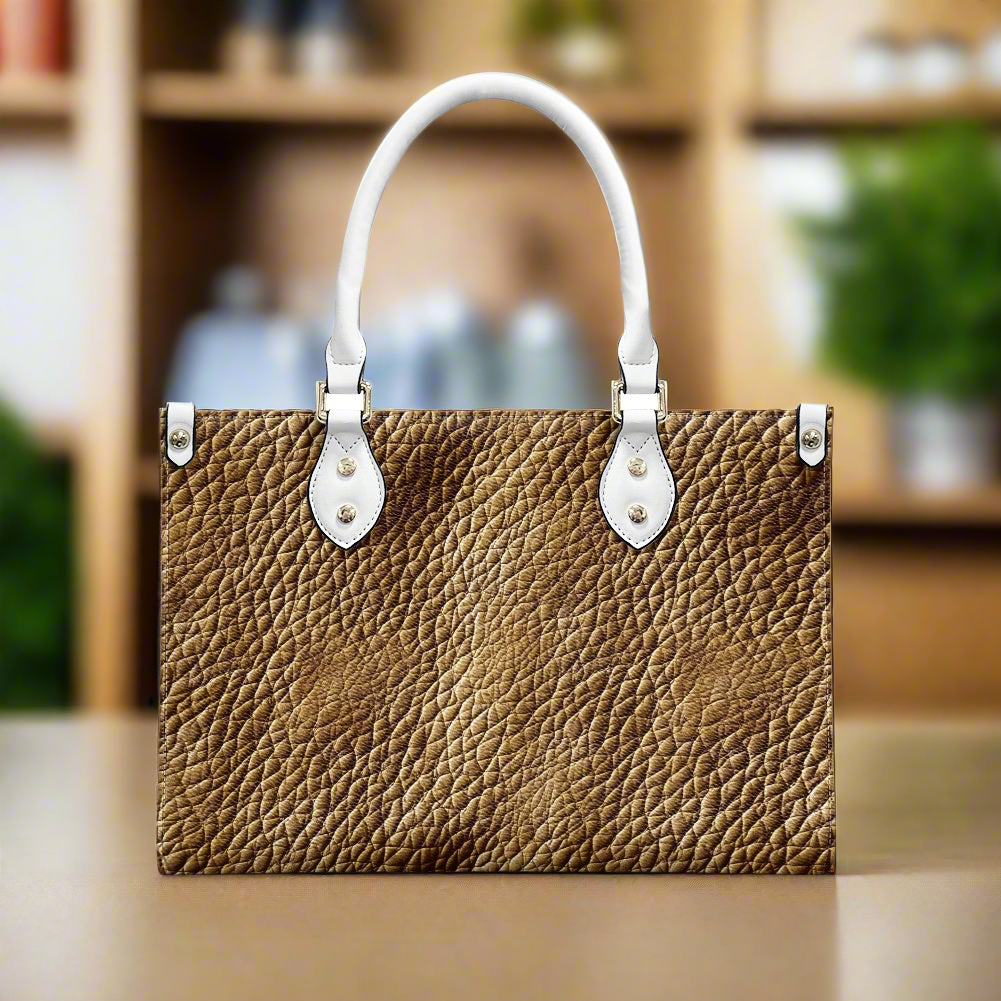 Golden Grain: Timeless Brown Leather for Women Women's PU Leather Twill Handbag